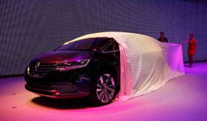 Housse réalisée pour la présentation de Renault Initiale Paris au salon de l'auto de Francfort